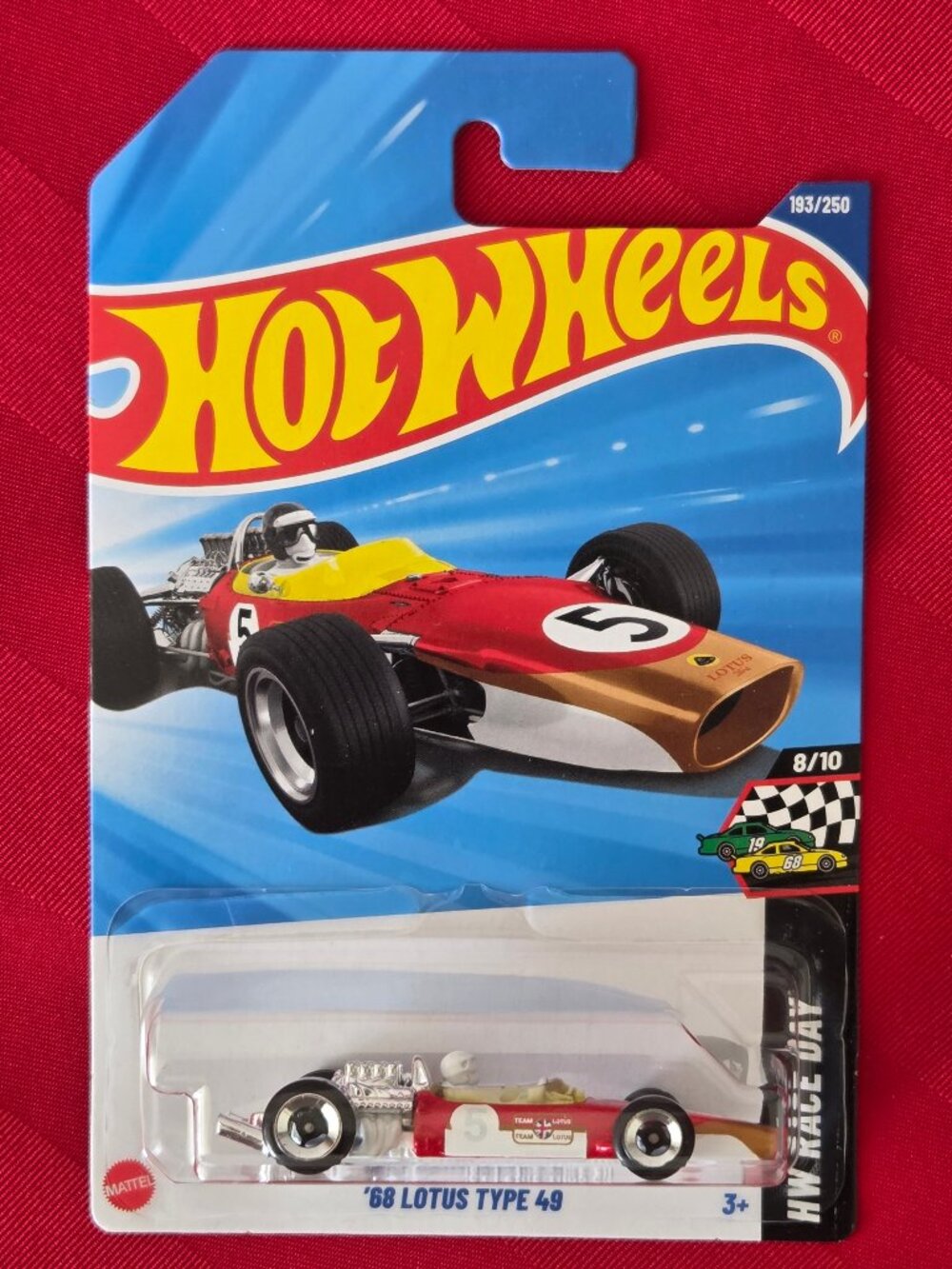 2024 HOT WHEELS, '68 LOTUS TYPE 49, FORMULA 1 CAR, MINT IN THE PACKAGE!!!